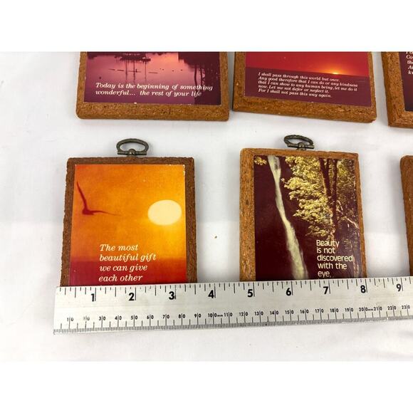 Lot of 6 Paula's Impressions Wall Hanging Plaque Wood Print Paper Vintage 1970s - Picture 9 of 14